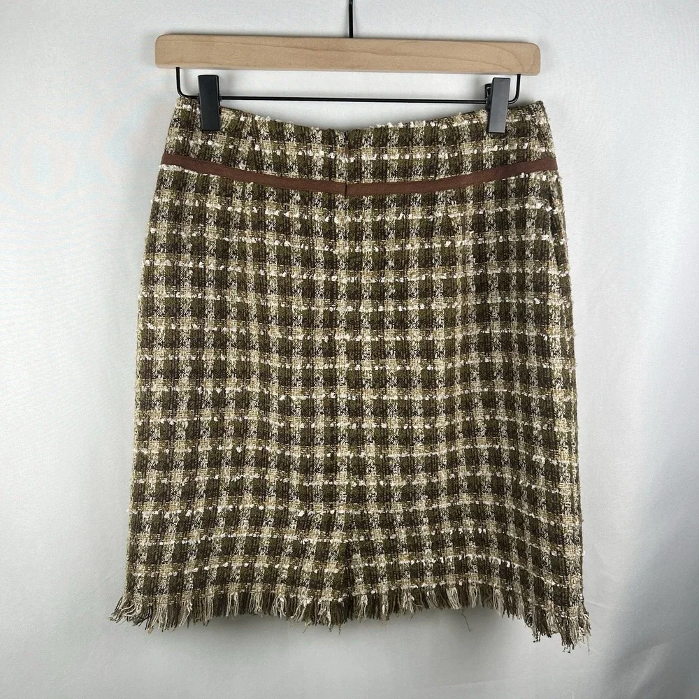 Easy Pieces New York Women Brown Acrylic‎ Polyester Skirt Size 6 Petite Bow